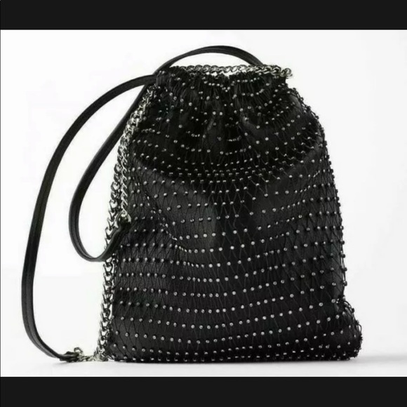 ZARA BUCKET BAG WITH RHINESTONES - Picture 7 of 7